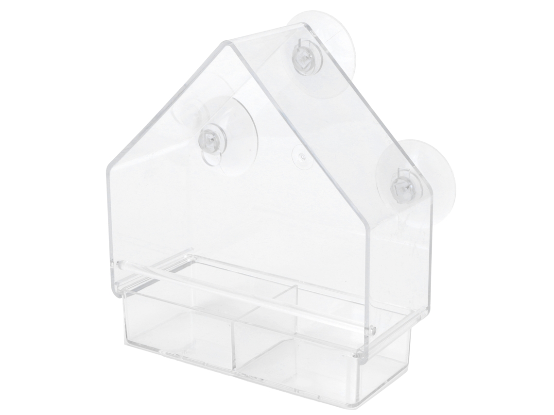 Comedero Colgante Para Pájaros, Para Interiores Y Exteriores, Transparente, De Poliestireno Expandido (ps), Ideal Para Alimentar A Pájaros Pequeños.
