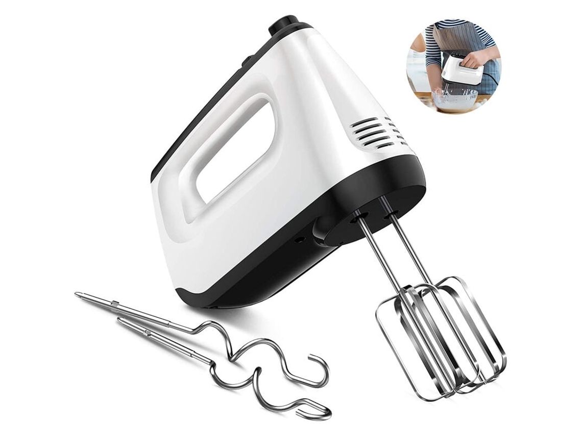 NEVEANCE Batidora de Mano 400W 6 Velocidades con 2 Varillas y 2 Ganchos para Masa Función Turbo Botón de Expulsión Batidora Portátil para Repostería Salsas Nat