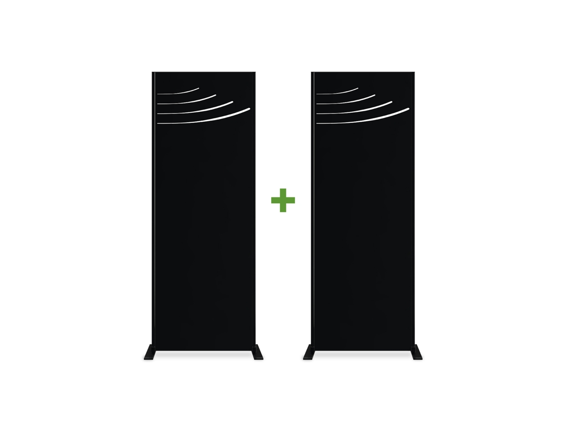 Conjunto de 2 paneles decorativos VELETA Negro H.160cm motivos