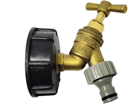 Tanque IBC a grifo de jardín de latón con conector de manguera de 1/2 para aceite, combustible, agua GELLDG