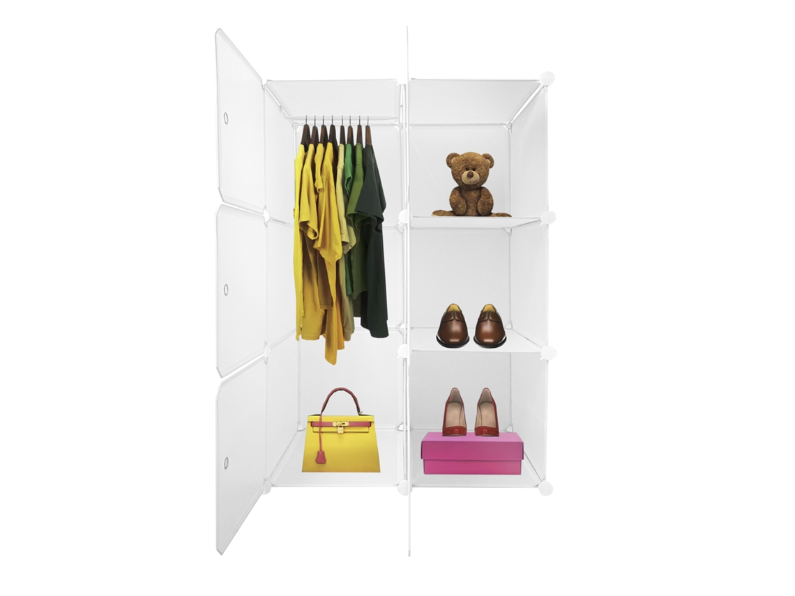 Perchero Cube Personalizable Boxed Basic Home Cubos Puertas Organización Del NYANA PVC Blanco (110x75x47)