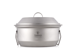 Olla De Camping Ligera, Portátil Y Ecológica De Titanio De 1,1 L Con Asa Plegable Para Senderismo Y Picnics.