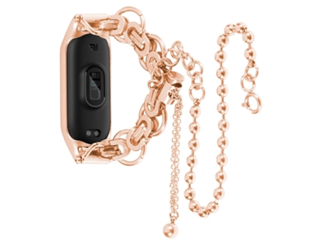 Correa de acero inoxidable dos filas para Xiaomi Mi Band 3/4 - oro rosa