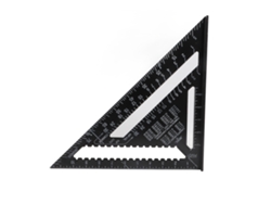 Regla triangular de ángulo recto de aluminio negro, 12 pulgadas, herramienta de medición para carpintería (sin marca)