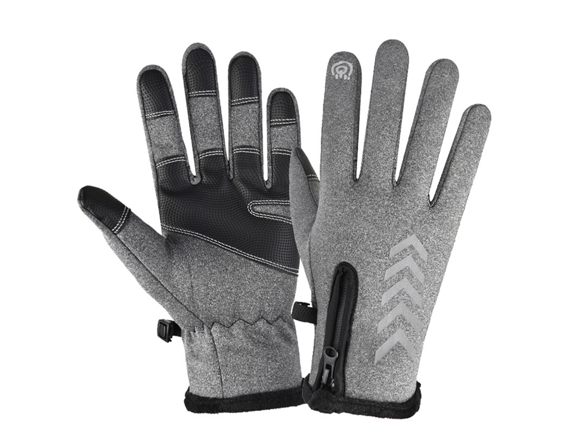 2026-guantes Térmicos Impermeables Y Resistentes Al Viento Para Ciclismo, Full Finger, Antideslizantes, Con Cremallera Flecha, Color Gris