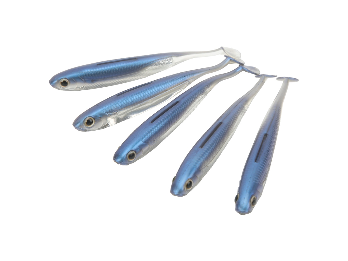2026rebe-5pcs Cebo De Pesca Suave Con Cola Ampliada Bobina Fácil De Usar Portátil Simulación Para Pescadores Azul