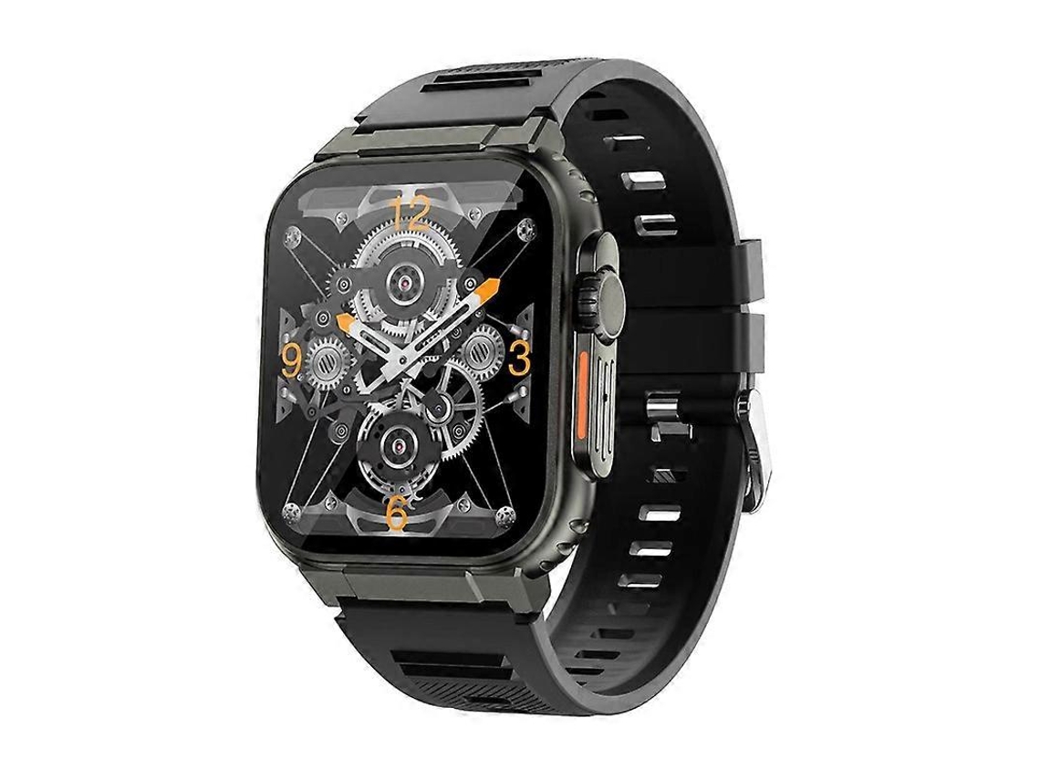 Reloj inteligente A70 de 1,96 pulgadas, multifuncional, con control de salud, IP68, resistente al agua, llamadas Bluetooth, para bicicleta eléctrica (negro)