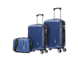 Juego de maletas Policarbonato Rígida 3 piezas|Maleta Cabina 55cm|Maleta Mediana 68cm|Neceser 29cm