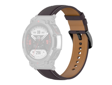 Correa de piel auténtica ajustable con herramienta para Huami Amazfit T-Rex 2 - púrpura oscuro