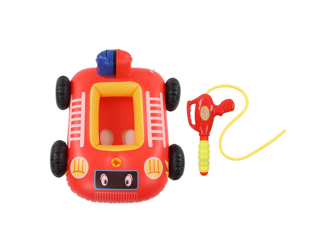 Barco Inflable Coche Fuego para Bebés Natación Verano Rojo