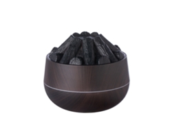 Humidificador USB Digitallab, forma creativa de llama de carbón, 300 ml, luz ambiental (veta de madera oscura)