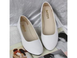 2026-zapatos Planos De Bailarina Para Mujer Dolly Pumps Slip On Loafers De Gamuza Hmx Cuarenta Blanco