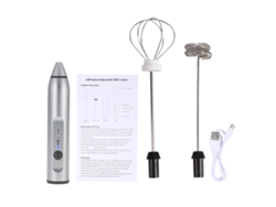 Dispensador de leche eléctrico recargable con 2 batidores y velocidad ajustable