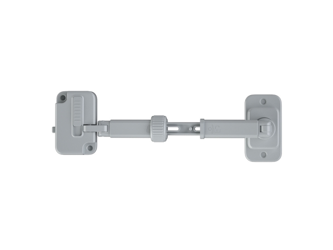 Cierre de seguridad antirrobo y para niños con limitador de doble función para ventanas - Gris