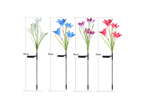 Luces decorativas florales para jardín solar al aire libre, farolillos decorativos para paisaje de paso (paquete de 2)