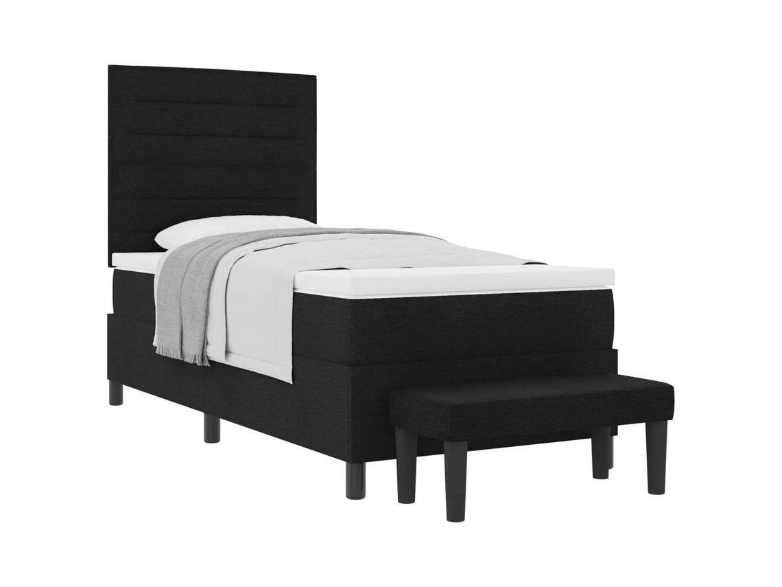 Maison Exclusive - Cama Tipo Box Spring Con Colchón Negro 100 X 200 Cm Tela