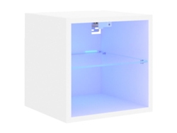 Maison Exclusive - Mueble De Tv De Pared Con Luces Led Blanco 30x28,5x30 Cm