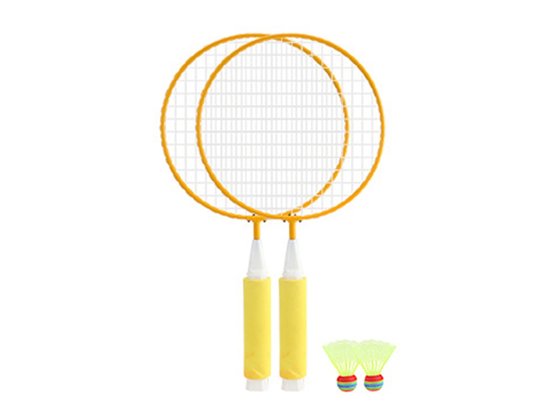 Vlrla-2026set De Raquetas De Bádminton Para Niños Con 2 Pelotas Amarillas Malla Grande Asa Antideslizante