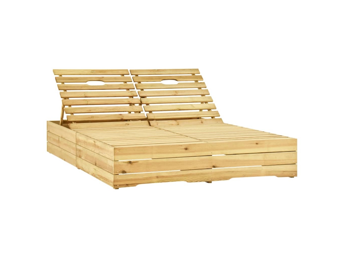 Maison Exclusive - Tumbona Doble Y Cojines Madera Pino Impregnada Verde