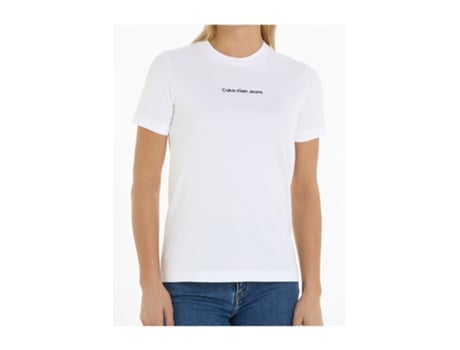 Camiseta CALVIN KLEIN Algodón Orgánico Mujer (M - Blanco)