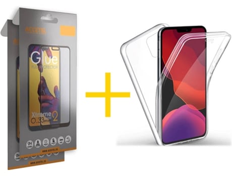 Kit Carcasa y Protector 2 X Cristal Full iPhone 12 Pro Max Skyhe Dupla 360º Transparente