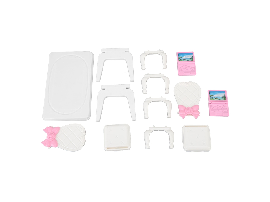 Juego De Mesa Y Silla En Miniatura Para Portátil Para Casa De Muñecas, Escala 1/16, Juguete Educativo.