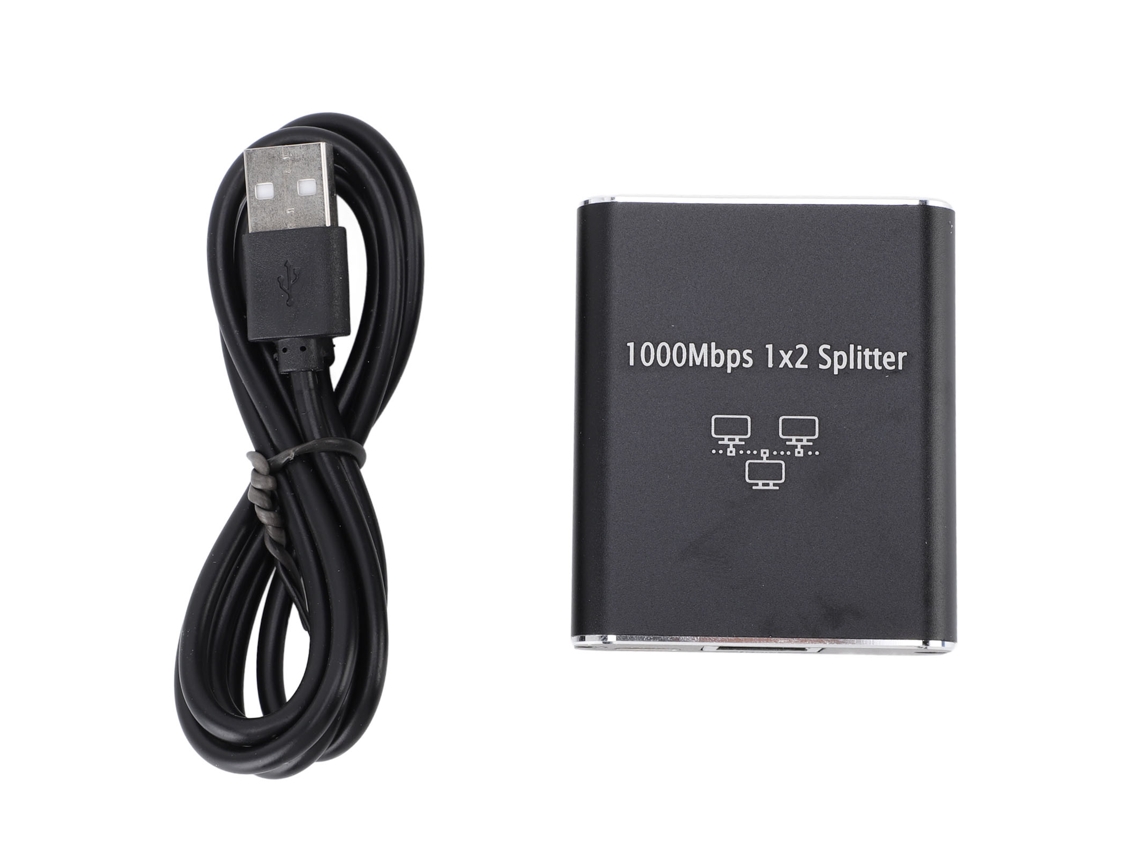 Baoj-2026divisor De Conector Rj45 Com Cabo Usb 1000mbps Gigabit Ethernet De Alta Velocidade Para Computador Tv Console 1 Para 2