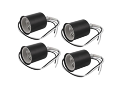 4x Portalámparas LED de base cerámica E27 con base de rosca, adaptador de portalámparas de metal.