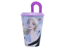 Vaso deportivo Disney Frozen con diseño de hojas de otoño, tapa y pajita, 430 ml, 81030