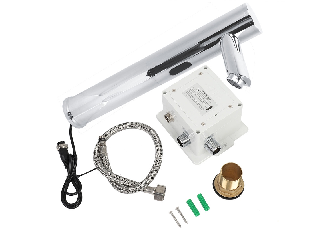 Grifo automático con sensor manos libres para baño médico, color plateado