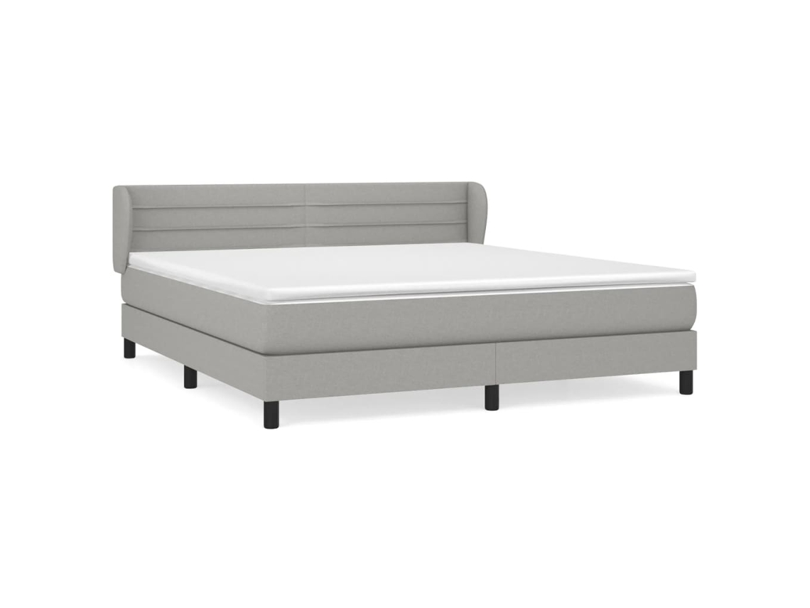 Maison Exclusive - Cama Box Spring Con Colchón Tela Gris Claro 180x200 Cm