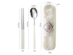 Juego de palillos y cucharas bañados en plata en acero inoxidable 304 MDUG