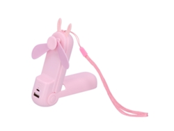 Ventilador portátil recargable con linterna, mini rosa