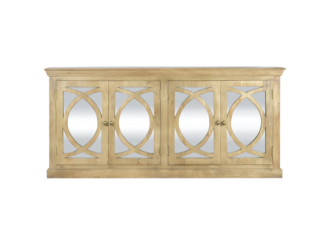 Aparador de madera maciza con detalles de madera de mango natural, 200x45x90cm ALEXANDRA HOUSE LIVING