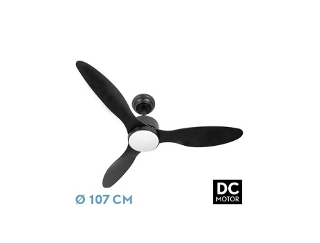 Ventilador DC Serpa Negro 24W 3 Aspas FABRILAMP