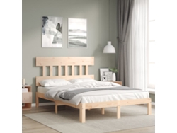Estructura De Cama Sin Colchón Madera Maciza De Pino 140x190 Cm