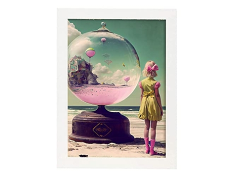 NACNIC Poster Rosa En Estilo Surrealismo Cinematográfico Ilustraciones Y Grabados De Historieta Abstracta Y Artística A3 Marcos Blancos