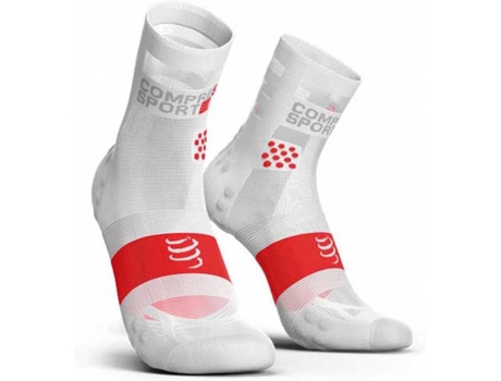 Calcetines para Hombre COMPRESSPORT Pro Racing V3.0 Ultralight Run High Blanco para Montaña (EU 45 - 48)