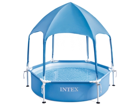 Piscina desmontable hexagonal 700 L c/toldo desmontable Canopy Metal Frame INTEX