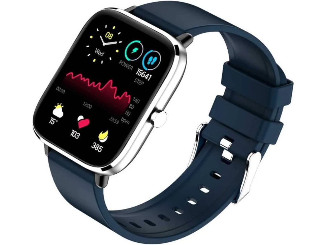 Reloj inteligente con monitor de actividad física, Android e iOS, llamadas, pantalla táctil HD de 1,69", grabación de actividad y música, Yizhood (azul)