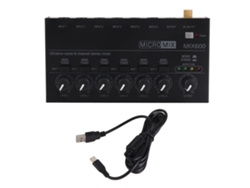 Mezclador De Audio Metálico Ultracompacto Y Silencioso Con 6 Canales Estéreo Para Estudio, Escenario, Clubes Y Bares.