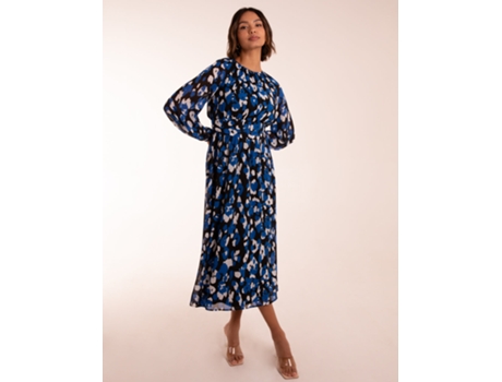 Vestido de Mujer BLUE VANILLA Keyhole Raglan Midi Poliéster Azul (10)