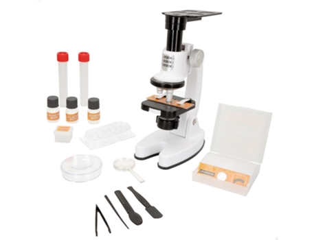 Set microscopio de juguete c/luz LED y soporte para móvil SMART THEORY