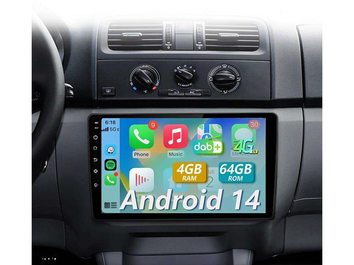 Gps Para Skoda Fabia Ii 2008-2013 Rádio Para Automóvel/4 Gb + 64 Gb/gps Navi/carplay/android 14/swc/8 Núcleos
