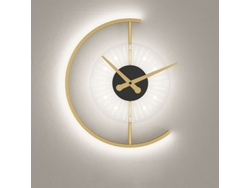 Reloj De Pared Led Moderno / Aplique De Pared — Sofisticado Diseño En Dorado Y Acrílico — Luz Blanca Fría