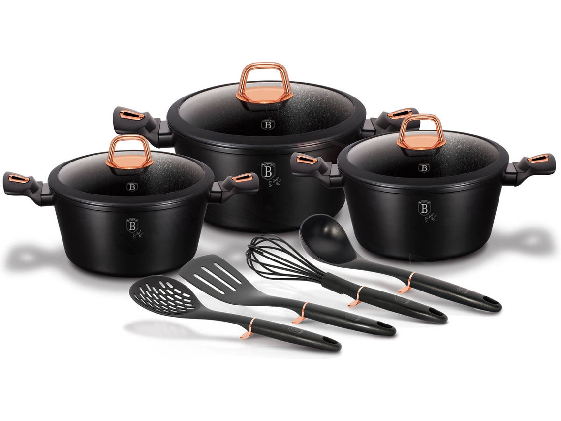 Batería de Cocina BERLINGER HAUS Black Rose Negro (10un)