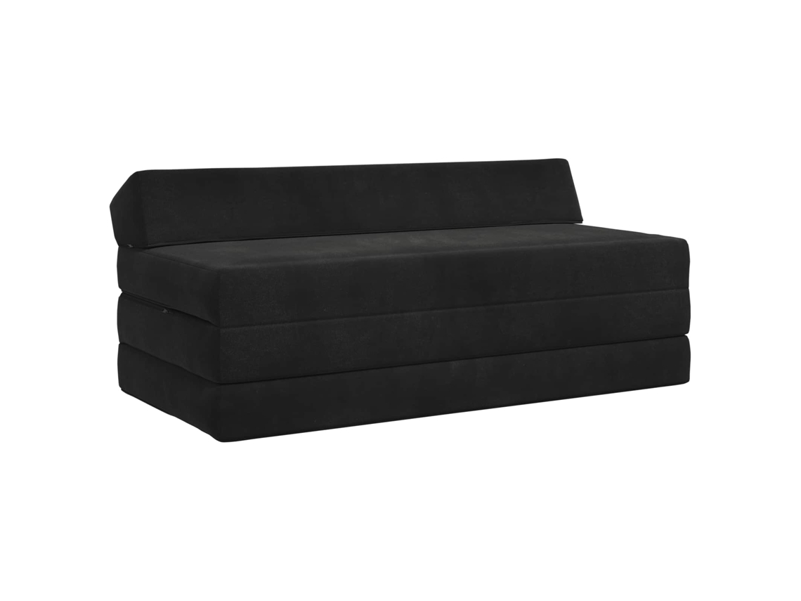 Sofá Cama Plegable Negro 120 X 60 X 49 Cm Tela