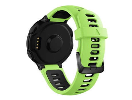 Correa de Silicona hebilla negra con barra de resorte 22mm para Garmin Forerunner 235/230/620/630/220/735/735XT - verde/negro