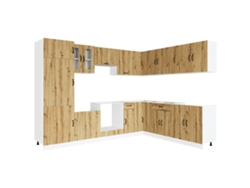 Maison Exclusive - Mueble De Cocina Kalmar 14 Piezas Artesanal Roble