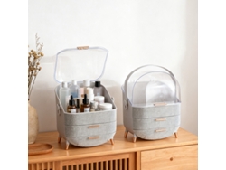 Caja organizadora de cosméticos Nettlife: grande, portátil, impermeable, a prueba de polvo, con cajones y diseño moderno.